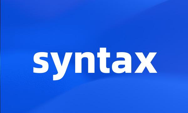 syntax