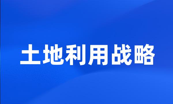 土地利用战略