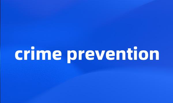 crime prevention