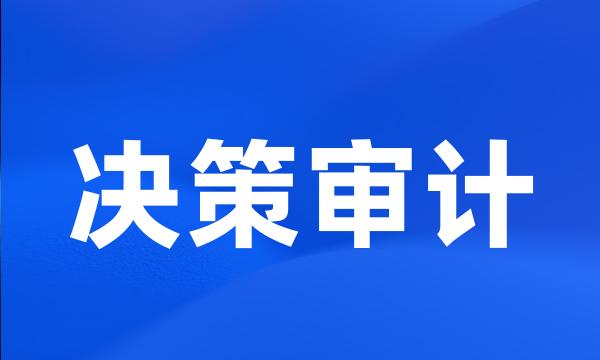 决策审计