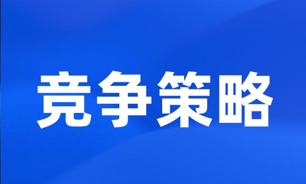 竞争策略