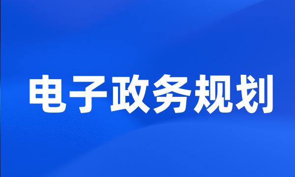 电子政务规划