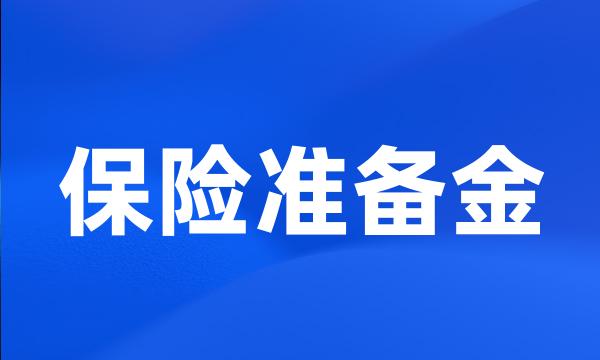 保险准备金