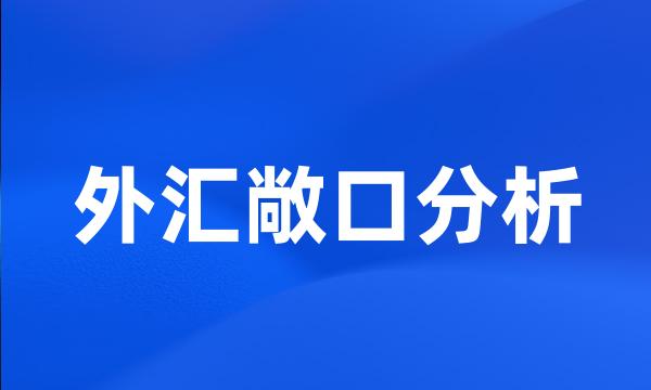 外汇敞口分析
