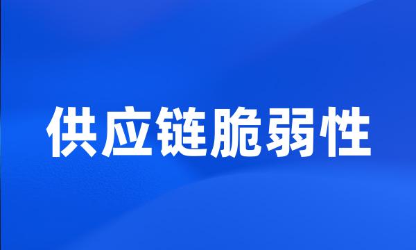供应链脆弱性