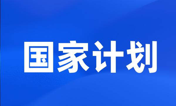 国家计划