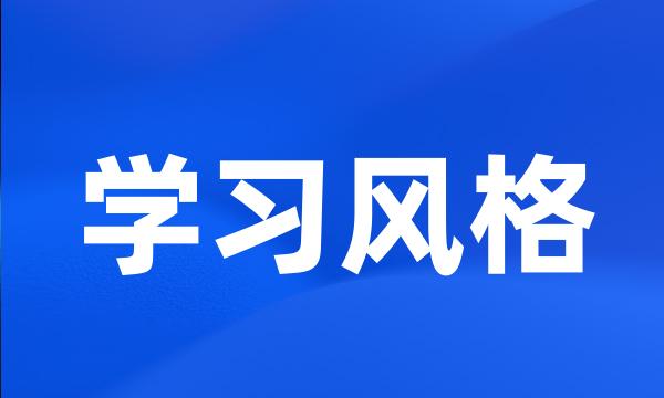 学习风格