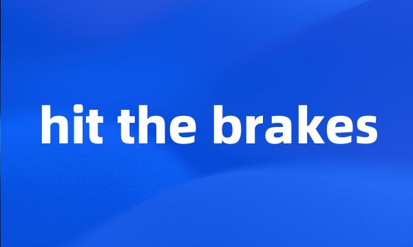 hit the brakes