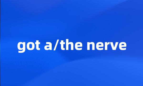 got a/the nerve