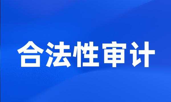 合法性审计