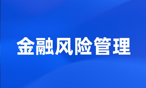 金融风险管理