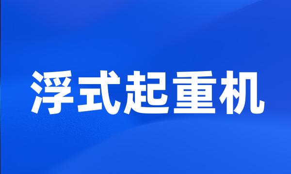 浮式起重机