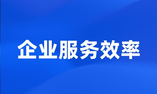 企业服务效率