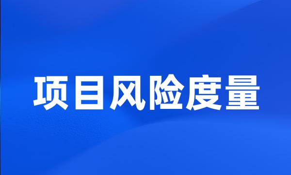 项目风险度量