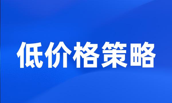 低价格策略