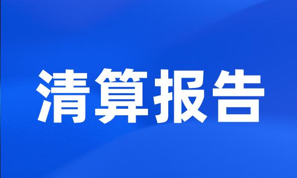 清算报告