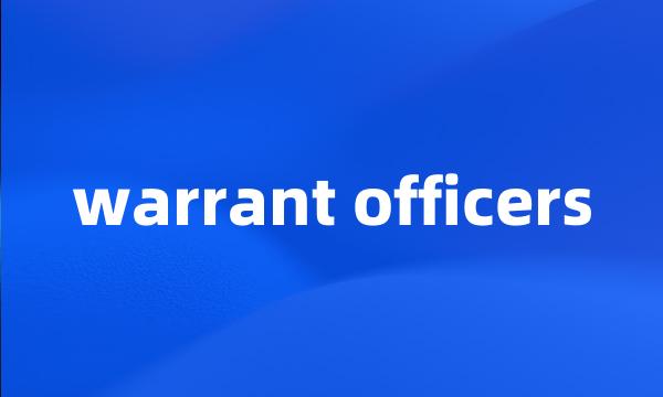 warrant officers