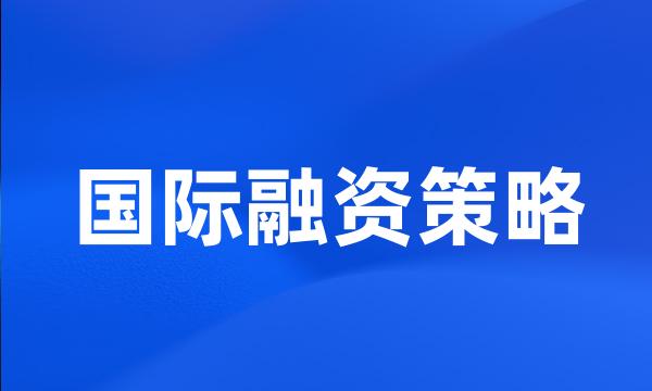 国际融资策略