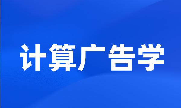 计算广告学