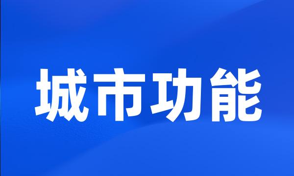 城市功能