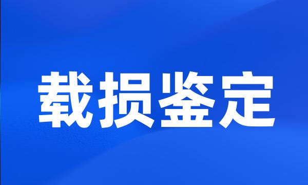 载损鉴定