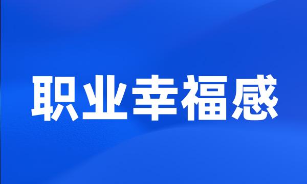 职业幸福感