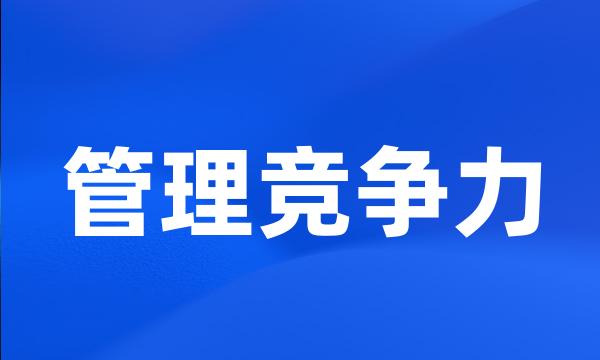 管理竞争力