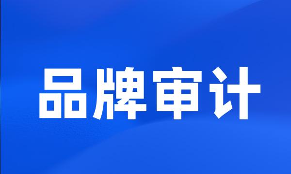 品牌审计