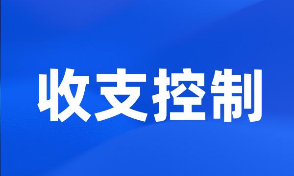收支控制