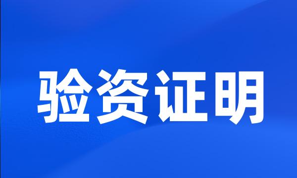 验资证明
