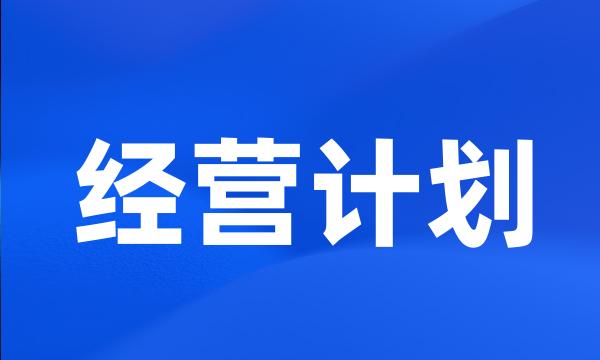 经营计划