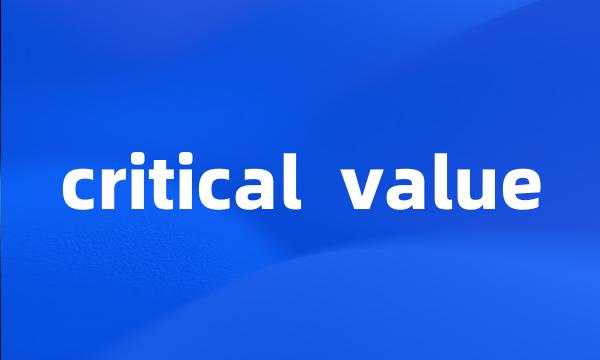 critical value