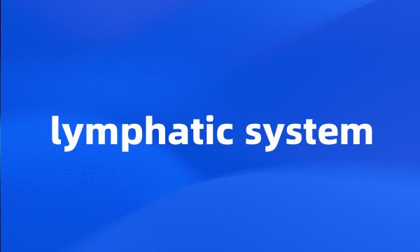 lymphatic system
