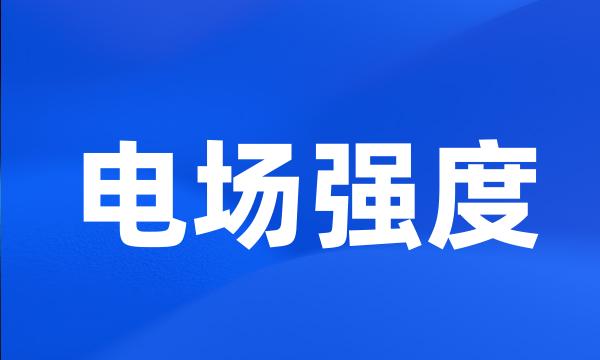 电场强度