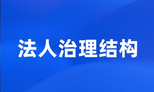 法人治理结构