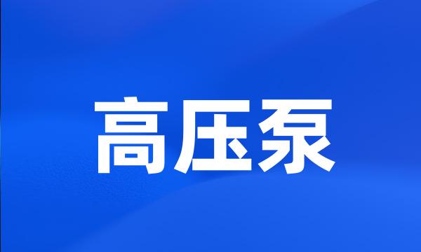 高压泵
