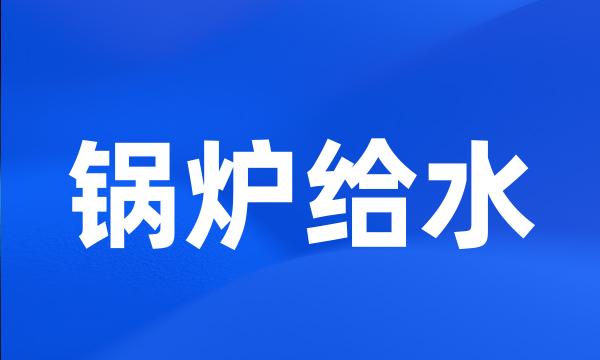 锅炉给水
