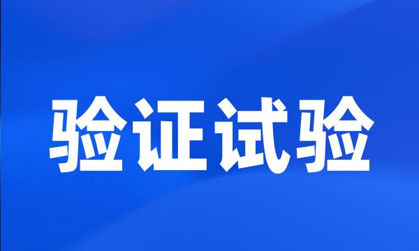 验证试验