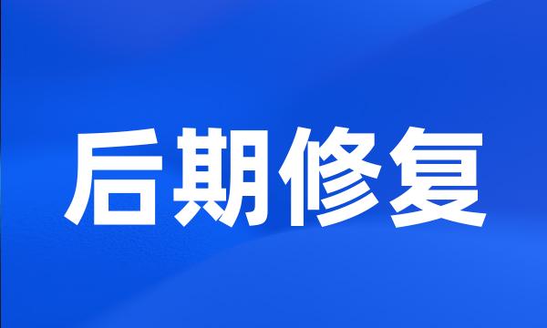 后期修复