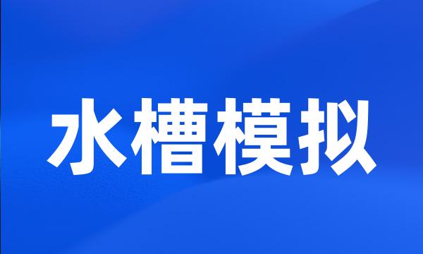 水槽模拟